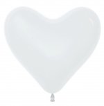S Сердце (16"/41 cм) Белый,пастель. 100 шт/уп