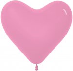 S Сердце (6"/15 cм) Розовый,пастель. 100 шт/уп