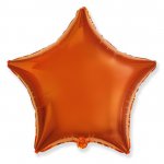 Шар (18"/46 см) Звезда, Оранжевая 