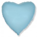 Шар (18"/46 см) Сердце пастель, Голубое 