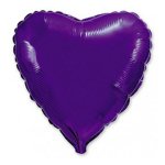 Шар (18"/46 см) Сердце, Фиолетовый