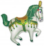 Шар (39"/102см) Лошадь цирковая зеленая