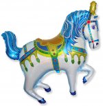 Шар (39"/102см) Лошадь цирковая голубая 