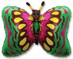 Шар (32"/82см) Бабочка зеленая 