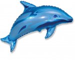 Шар (37"/94см) Дельфин голубой