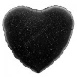 Шар (18"/46см) Сердце металлик Черный Голография