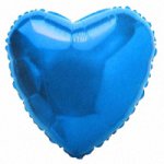 Шар (32''/81 см) Сердце, Синий, 1 шт