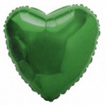 Шар (9''/23 см) Мини-сердце, Зеленый.