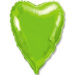 А без рис 18" Сердце Металлик Lime Green